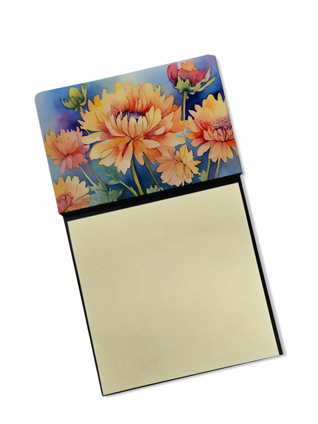 Chrysanthemums in Watercolor Sticky Note Holder Refillable Dispenser DAC1551 product image at NuMercy