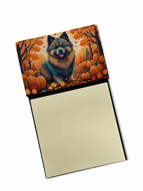 Keeshond Fall Sticky Note Holder Refillable Dispenser product image at NuMercy