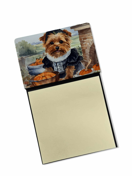 Norfolk Terrier Fall Kitchen Pumpkins Sticky Note Holder Refillable Dispenser product image at NuMercy