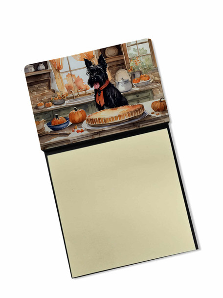 Scottish Terrier Fall Kitchen Pumpkins Sticky Note Holder Refillable Dispenser DAC1810 product image at NuMercy