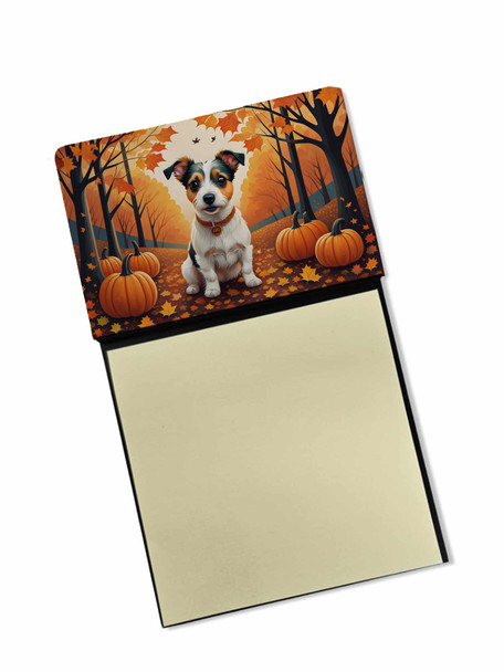 Jack Russell Terrier Fall Sticky Note Holder Refillable Dispenser product image at NuMercy