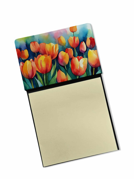 Tulips in Watercolor Sticky Note Holder Refillable Dispenser DAC1620 product image at NuMercy