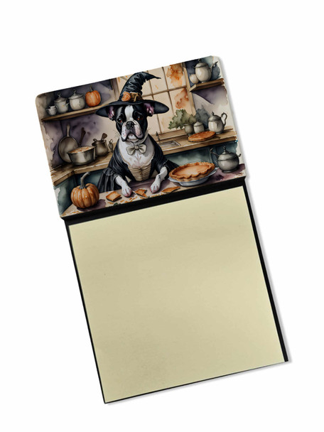 Boston Terrier Fall Kitchen Pumpkins Sticky Note Holder Refillable Dispenser DAC1748 product image at NuMercy
