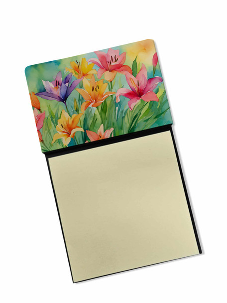 Lilies in Watercolor Sticky Note Holder Refillable Dispenser DAC1586 product image at NuMercy