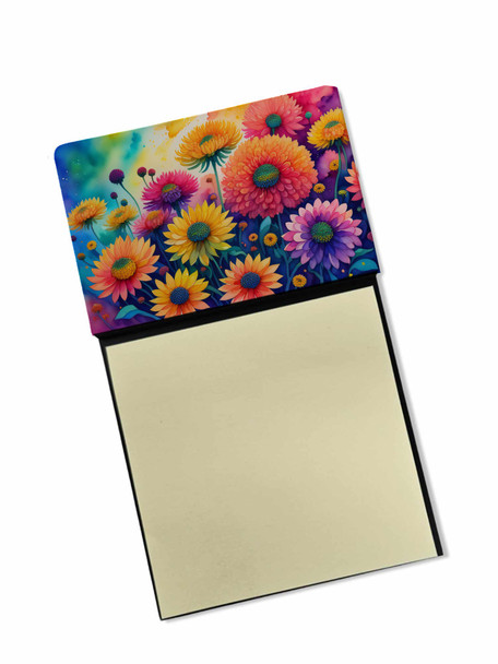 Chrysanthemums in Color Sticky Note Holder Refillable Dispenser product image at NuMercy