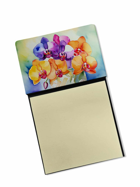Orchids in Watercolor Sticky Note Holder Refillable Dispenser DAC1601 product image at NuMercy