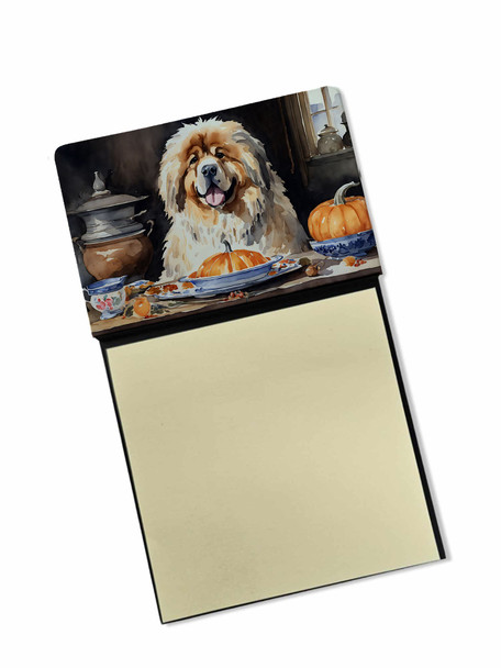 Tibetan Mastiff Fall Kitchen Pumpkins Sticky Note Holder Refillable Dispenser product image at NuMercy
