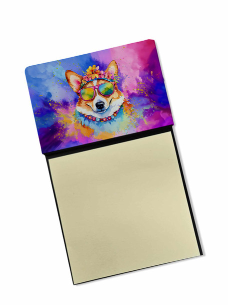 Corgi Hippie Dawg Sticky Note Holder Refillable Dispenser DAC2497 product image at NuMercy