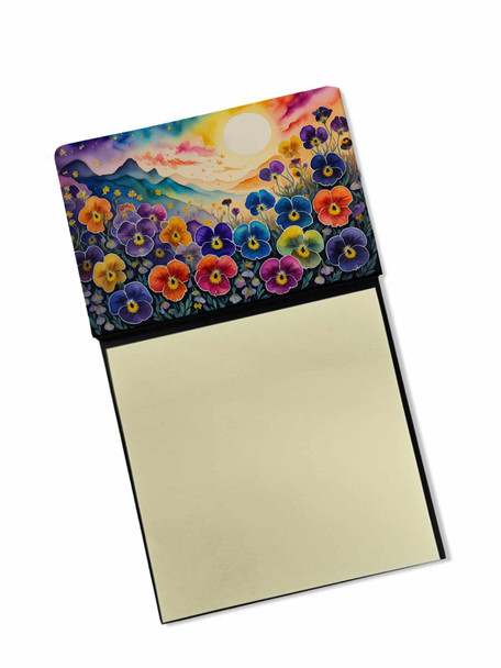 Pansies in Color Sticky Note Holder Refillable Dispenser product image at NuMercy
