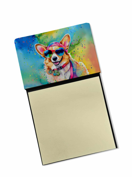 Corgi Hippie Dawg Sticky Note Holder Refillable Dispenser DAC2496 product image at NuMercy