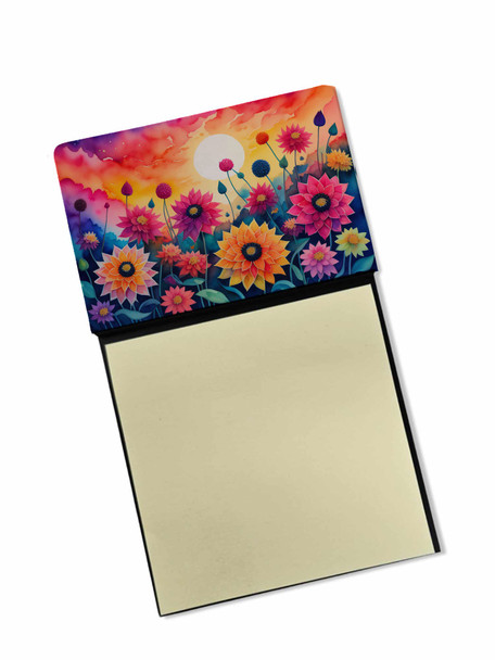 Dahlias in Color Sticky Note Holder Refillable Dispenser product image at NuMercy