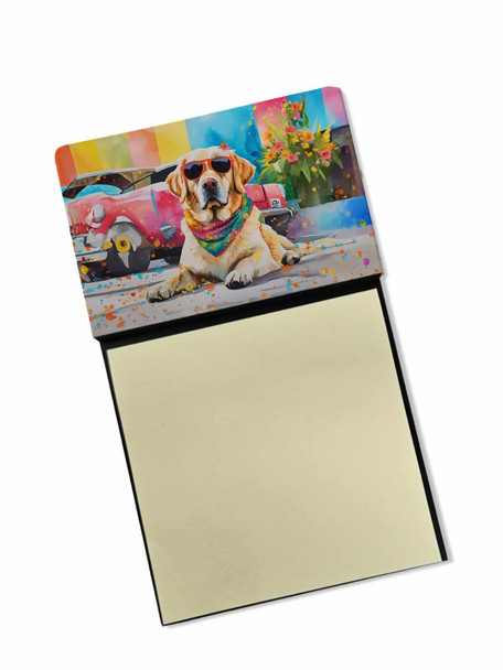 Yellow Labrador Hippie Dawg Sticky Note Holder Refillable Dispenser DAC2530 product image at NuMercy