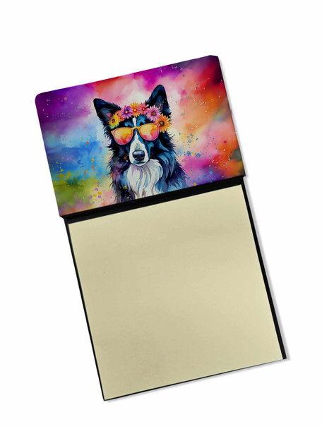 Border Collie Hippie Dawg Sticky Note Holder Refillable Dispenser product image at NuMercy