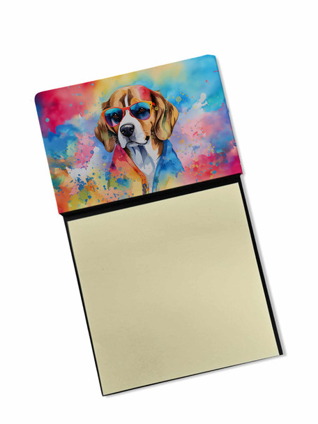 Beagle Hippie Dawg Sticky Note Holder Refillable Dispenser product image at NuMercy