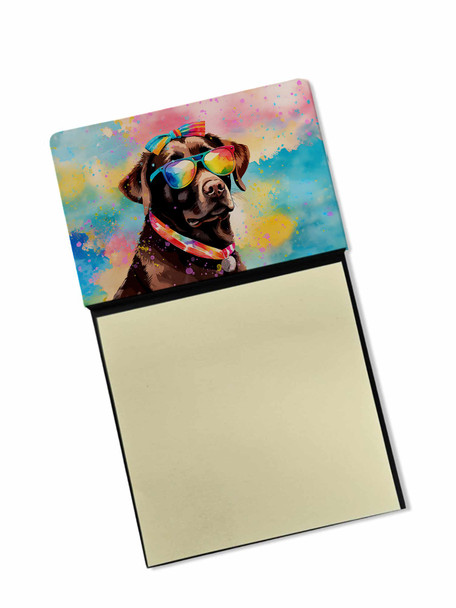 Chocolate Labrador Hippie Dawg Sticky Note Holder Refillable Dispenser DAC2524 product image at NuMercy