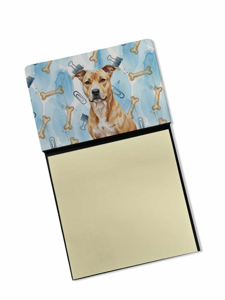 Fawn American Staffordshire Terrier Coworker Watercolor Sticky Note Holder Refillable Dispenser product image at NuMercy