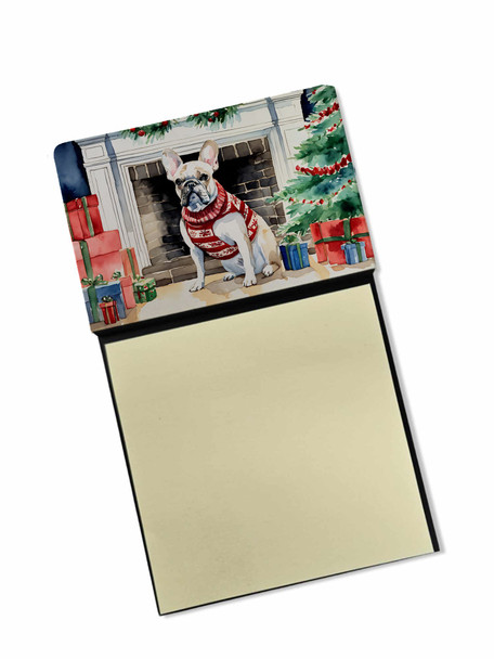 French Bulldog Cozy Christmas Sticky Note Holder Refillable Dispenser DAC2660 product image at NuMercy