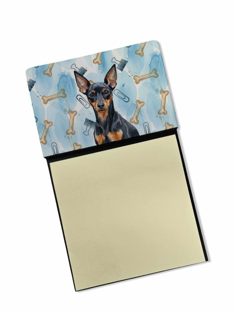 Miniature Pinscher Min Pin Coworker Watercolor Sticky Note Holder Refillable Dispenser product image at NuMercy