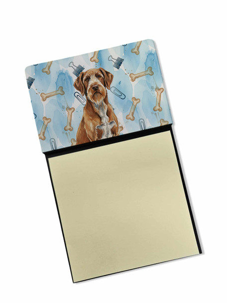 Chestnut Wirehaired Pointing Griffon Coworker Watercolor Sticky Note Holder Refillable Dispenser product image at NuMercy
