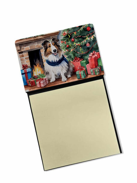 Sheltie Cozy Christmas Sticky Note Holder Refillable Dispenser DAC2749 product image at NuMercy