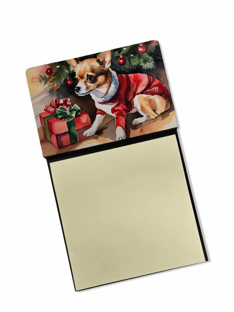 Chihuahua Cozy Christmas Sticky Note Holder Refillable Dispenser product image at NuMercy