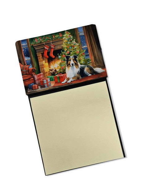 Sheltie Cozy Christmas Sticky Note Holder Refillable Dispenser DAC2748 product image at NuMercy
