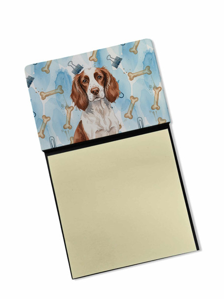 Liver and White English Springer Spaniel Coworker Watercolor Sticky Note Holder Refillable Dispenser product image at NuMercy