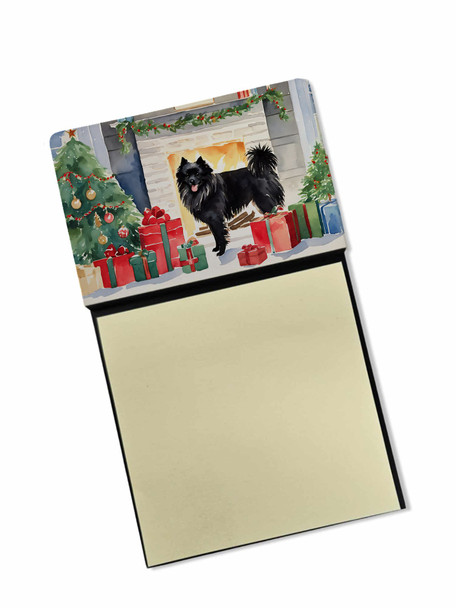 German Spitz Cozy Christmas Sticky Note Holder Refillable Dispenser product image at NuMercy