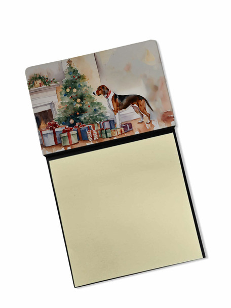 American English Coonhound Cozy Christmas Sticky Note Holder Refillable Dispenser product image at NuMercy