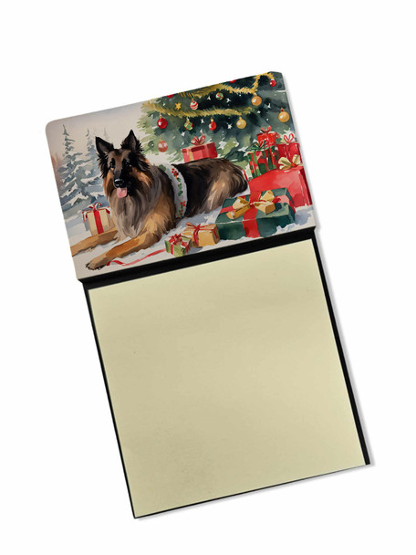 Belgian Tervuren Cozy Christmas Sticky Note Holder Refillable Dispenser product image at NuMercy