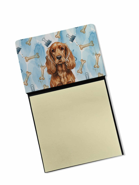 Red English Cocker Spaniel Coworker Watercolor Sticky Note Holder Refillable Dispenser product image at NuMercy