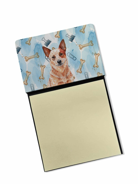 Red Heeler Australian Cattle Dog Coworker Watercolor Sticky Note Holder Refillable Dispenser product image at NuMercy