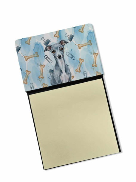 Blue Italian Greyhound Coworker Watercolor Sticky Note Holder Refillable Dispenser product image at NuMercy