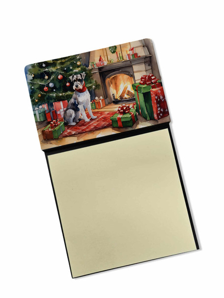 Schnauzer Cozy Christmas Sticky Note Holder Refillable Dispenser product image at NuMercy