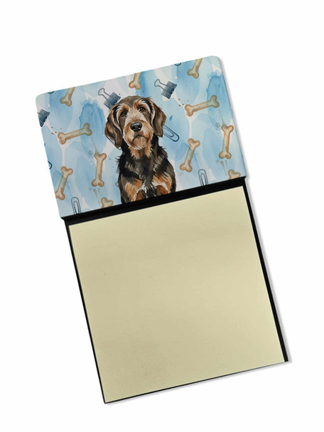 Black and Tan Otterhound Coworker Watercolor Sticky Note Holder Refillable Dispenser product image at NuMercy