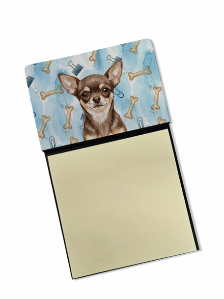 Chocolate Chihuahua Coworker Watercolor Sticky Note Holder Refillable Dispenser product image at NuMercy