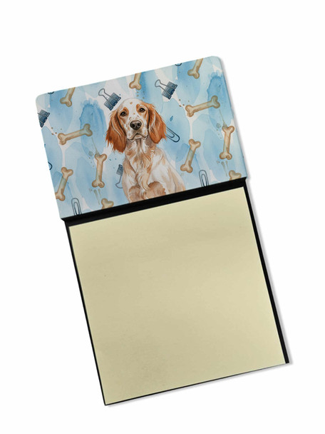 Orange Belton English Setter Coworker Watercolor Sticky Note Holder Refillable Dispenser product image at NuMercy