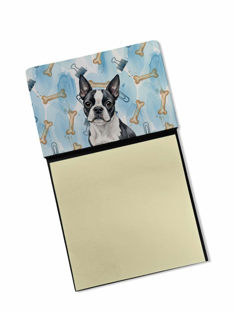 Boston Terrier Coworker Watercolor Sticky Note Holder Refillable Dispenser product image at NuMercy