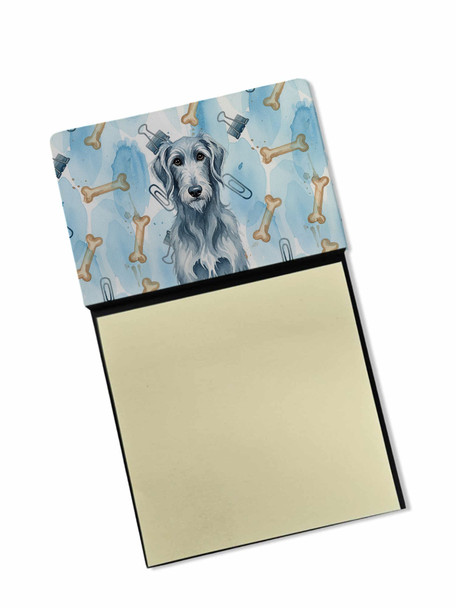 Blue-Gray Scottish Deerhound Coworker Watercolor Sticky Note Holder Refillable Dispenser product image at NuMercy