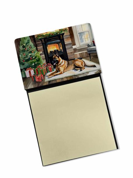 Belgian Malinois Cozy Christmas Sticky Note Holder Refillable Dispenser DAC2607 product image at NuMercy