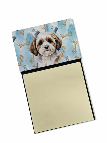 Parti-color Havanese Coworker Watercolor Sticky Note Holder Refillable Dispenser product image at NuMercy