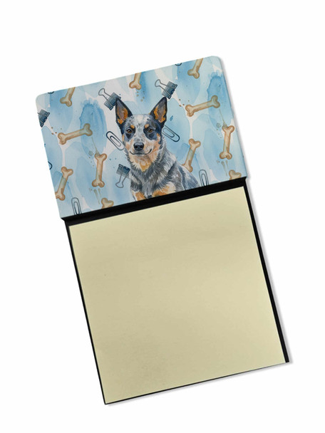 Blue Heeler Australian Cattle Dog Coworker Watercolor Sticky Note Holder Refillable Dispenser product image at NuMercy