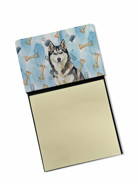 Agouti Siberian Husky Coworker Watercolor Sticky Note Holder Refillable Dispenser product image at NuMercy