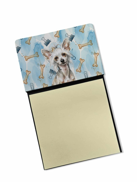Hairless Mottled Pattern Chinese Crested Coworker Watercolor Sticky Note Holder Refillable Dispenser product image at NuMercy