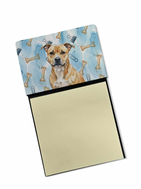 Fawn Staffordshire Bull Terrier Coworker Watercolor Sticky Note Holder Refillable Dispenser product image at NuMercy