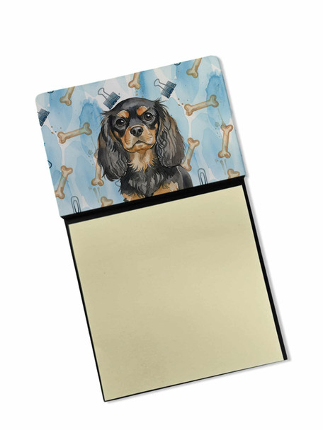 Black and Tan English Toy Spaniel Coworker Watercolor Sticky Note Holder Refillable Dispenser product image at NuMercy