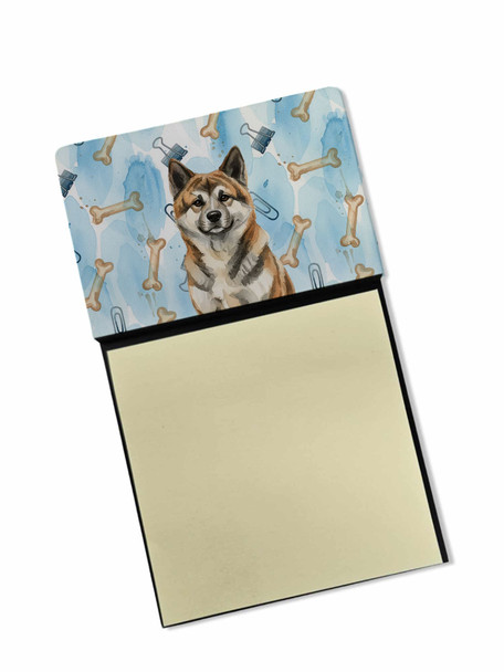 Brindle Akita Coworker Watercolor Sticky Note Holder Refillable Dispenser product image at NuMercy