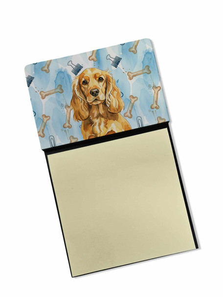 Golden English Cocker Spaniel Coworker Watercolor Sticky Note Holder Refillable Dispenser product image at NuMercy