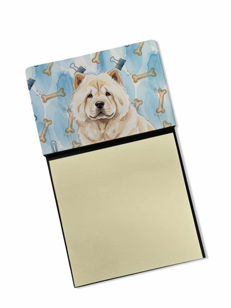 Cream Chow Chow Coworker Watercolor Sticky Note Holder Refillable Dispenser product image at NuMercy