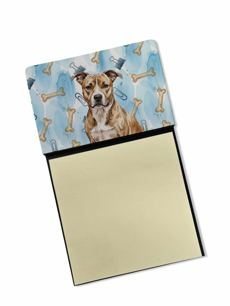 Brindle American Staffordshire Terrier Coworker Watercolor Sticky Note Holder Refillable Dispenser product image at NuMercy